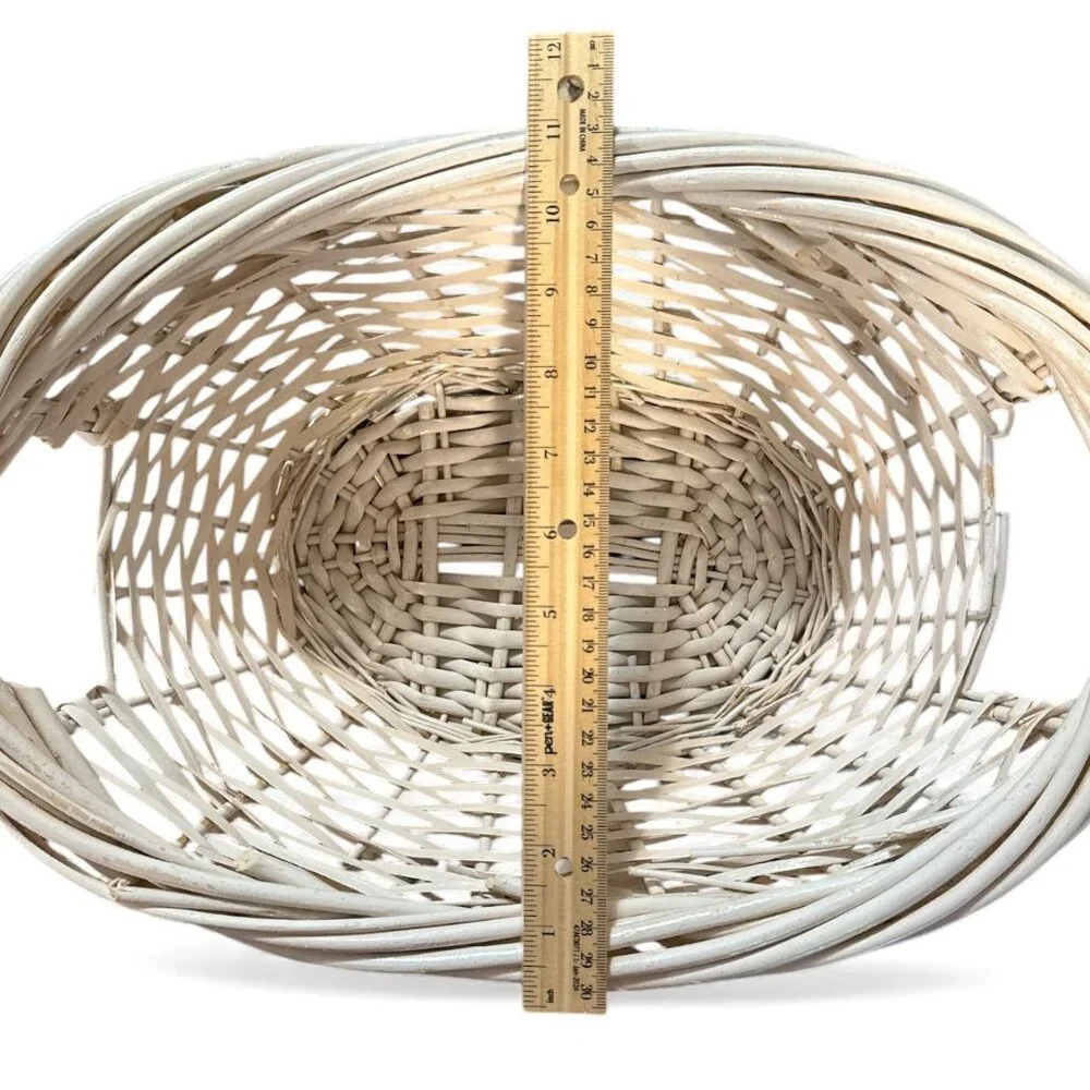 Handwoven White Rattan Basket For Storage‎ Or Decor
